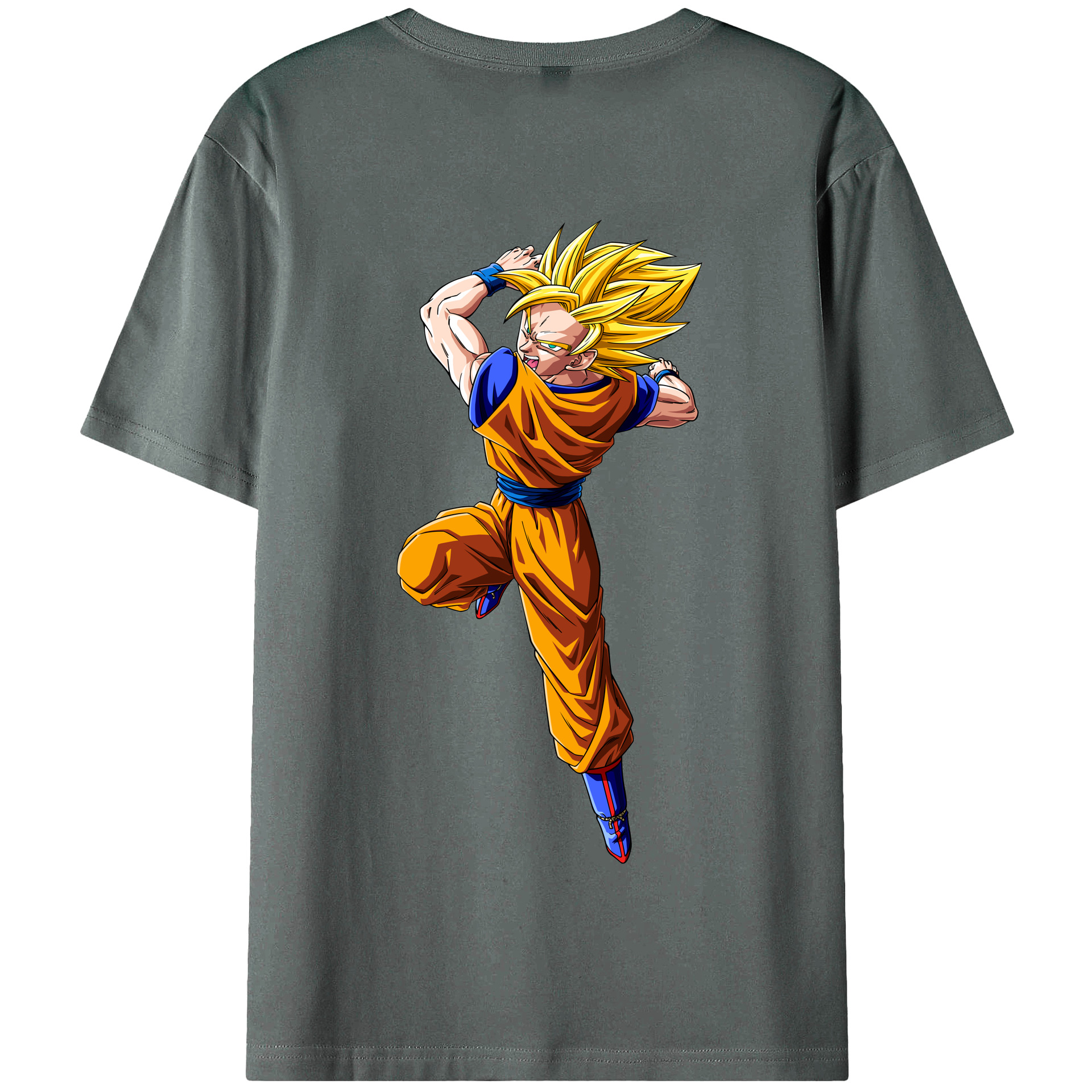 （画像用） ドラゴンボール 孫悟空（そん ごくう）Son Goku カカロット DRAGON BALL Kakarotto 綿100％半袖Tシャツ（背面プリント）